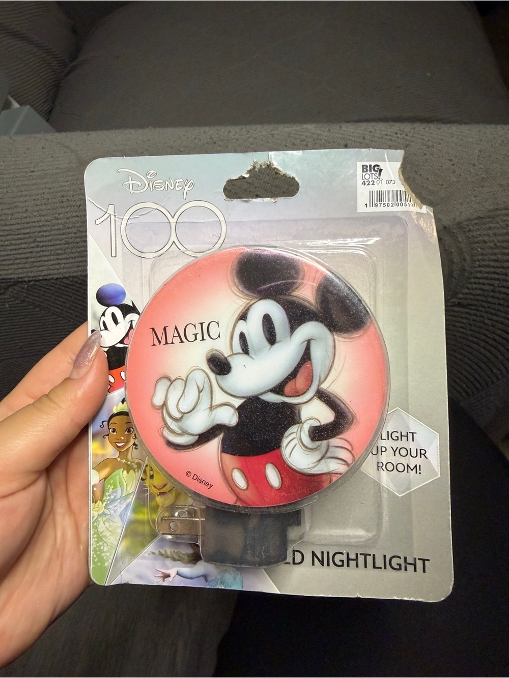 Disney Mickey Mouse Pink and Red Plug-In Night Light